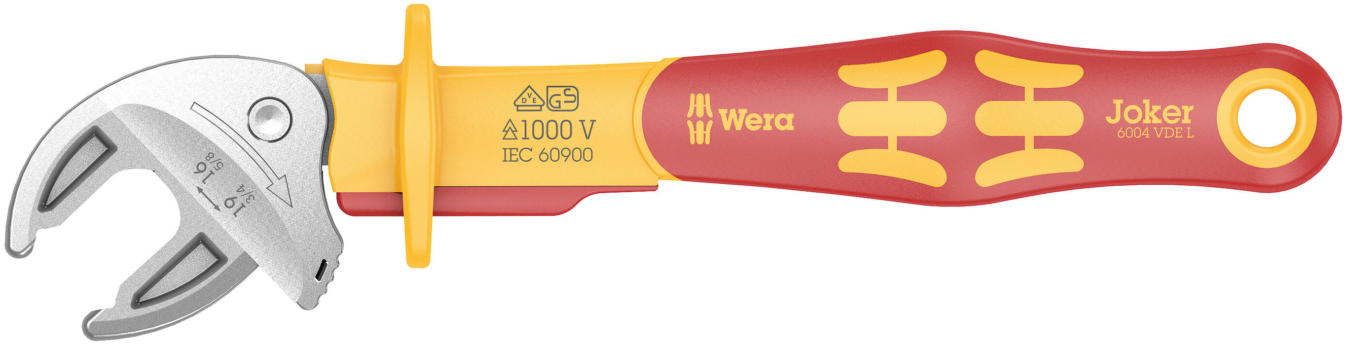 Wera 6004 Joker VDE L VDE-insulated self-setting spanner, 16-19 x 5/8-3/4" x 226 mm