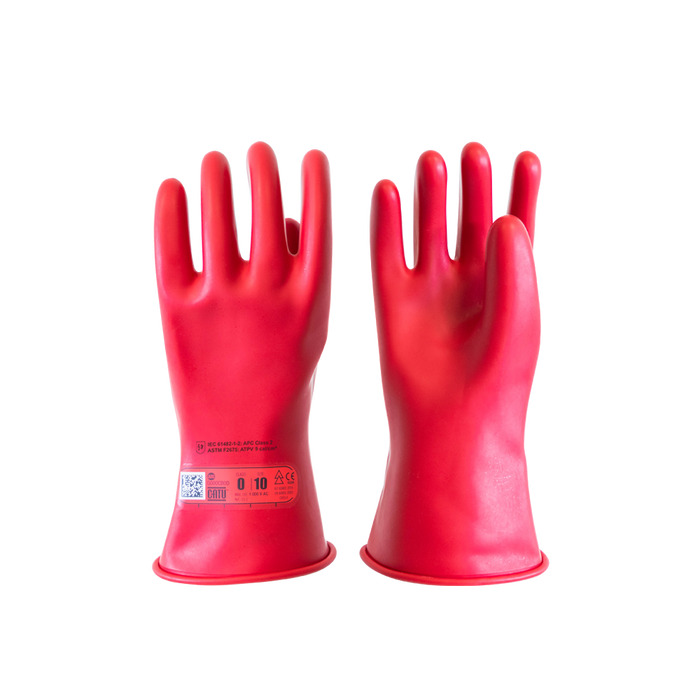 Boddingtons Electrical CATU Short Insulating Natural Rubber Dielectric Safety Electrician's Gloves - CATU CG-0-..-R-28