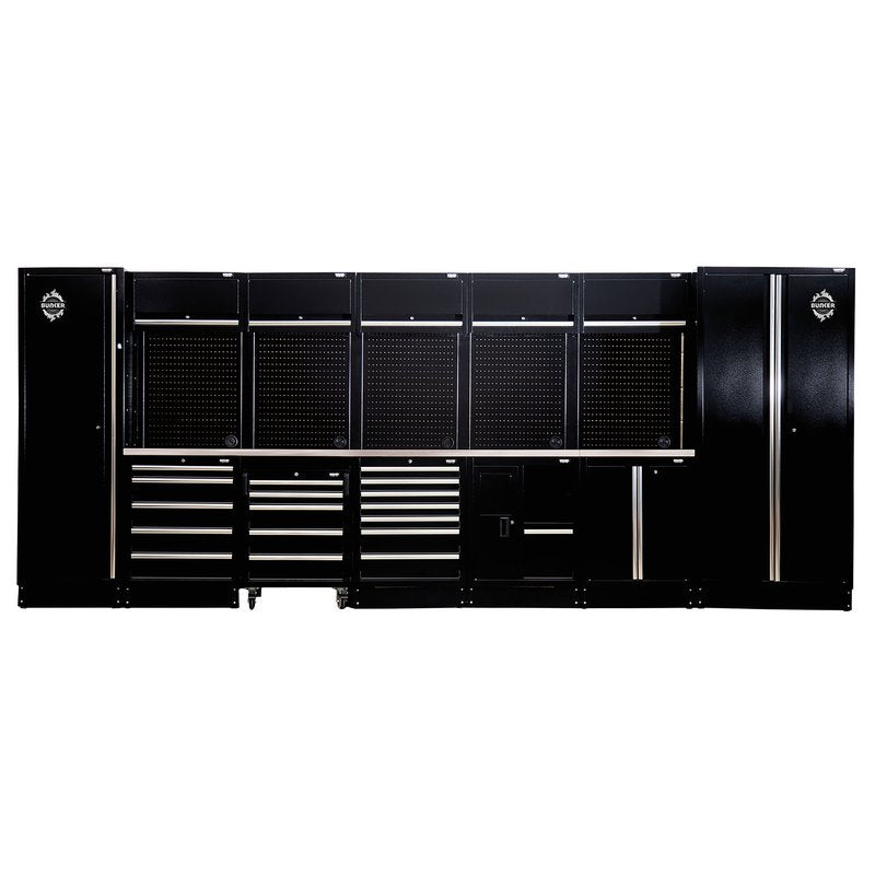 BUNKER 25 Piece Modular Storage Combo with Sink and Stainless Steel Worktop 4915mm