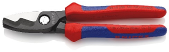 Knipex Cable Shears with twin cutting edge with multi-component grips burnished 200 mm Ø 20 mm / 70 mm