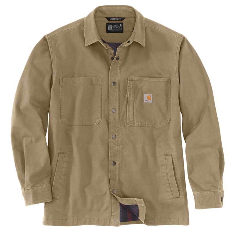 Carhartt Rugged Flex® Relaxed Fit Canvas Fleece - lined Snap - front Shirt Jacket - Tool Monster