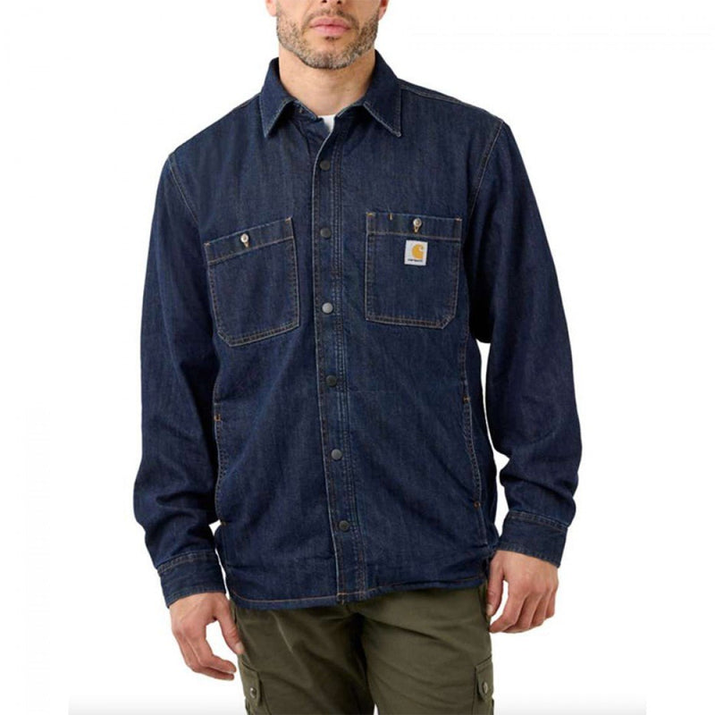 Denim Snap Front Lined Shirt Jacket - Tool Monster