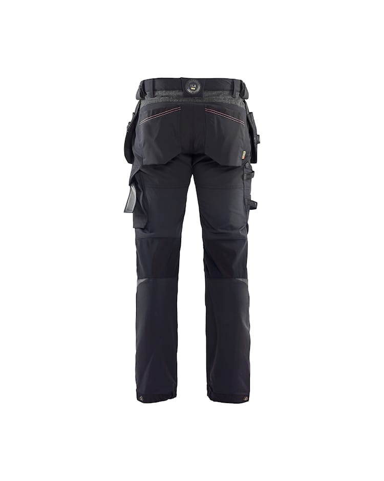 1522 Black/Red Craftsman trousers 4-way stretch