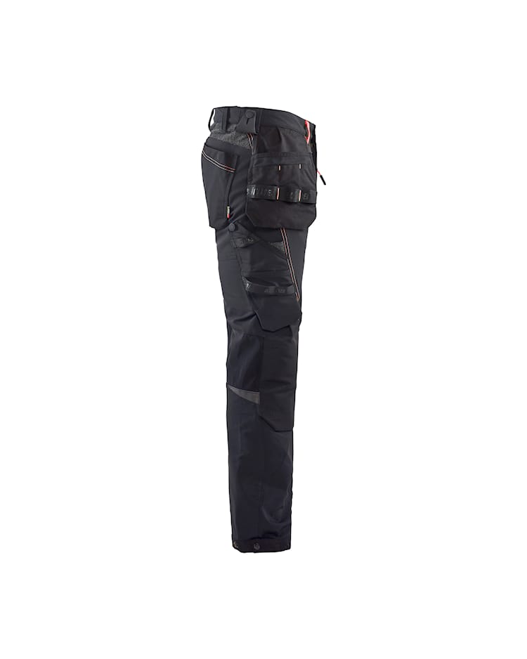 1522 Black/Red Craftsman trousers 4-way stretch