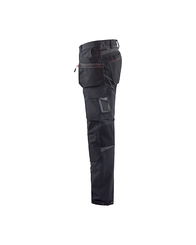 1522 Black/Red Craftsman trousers 4-way stretch