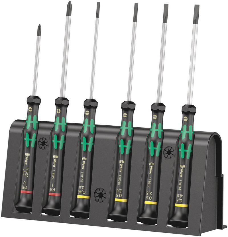 Wera 2035/6 B Screwdriver set and rack for electronic applications, 6 pieces (05118152001)