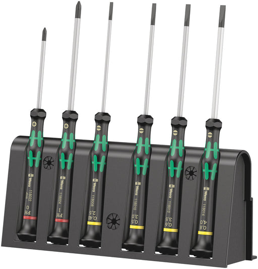 Wera 2035/6 B Screwdriver set and rack for electronic applications, 6 pieces (05118152001)