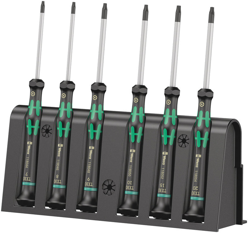Wera 2067/6 TORX® BO Screwdriver set and rack for electronic applications, 6 pieces (05118154001)