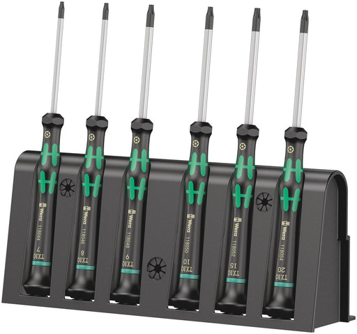 Wera 2067/6 TORX® BO Screwdriver set and rack for electronic applications, 6 pieces (05118154001)