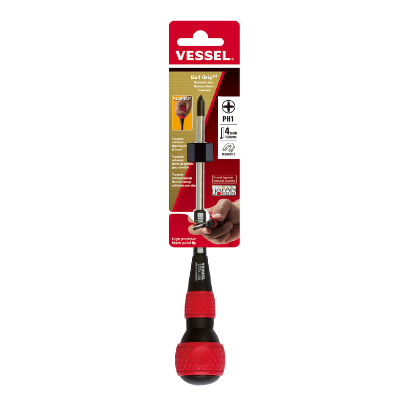 Vessel Ball Grip Screwdriver No.220 + 1x100 - Tool Monster