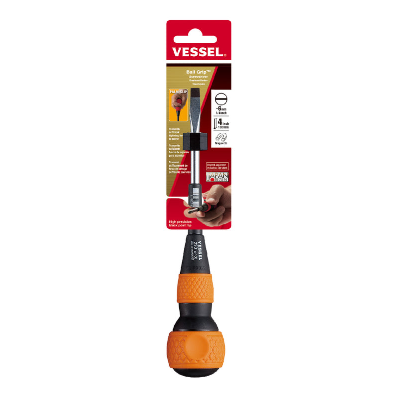 Vessel Ball Grip Screwdriver No.220 - 6x100 - Tool Monster