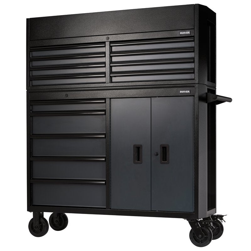 BUNKER 13 Drawer Combined Roller Cabinet and Tool Chest 52 Grey