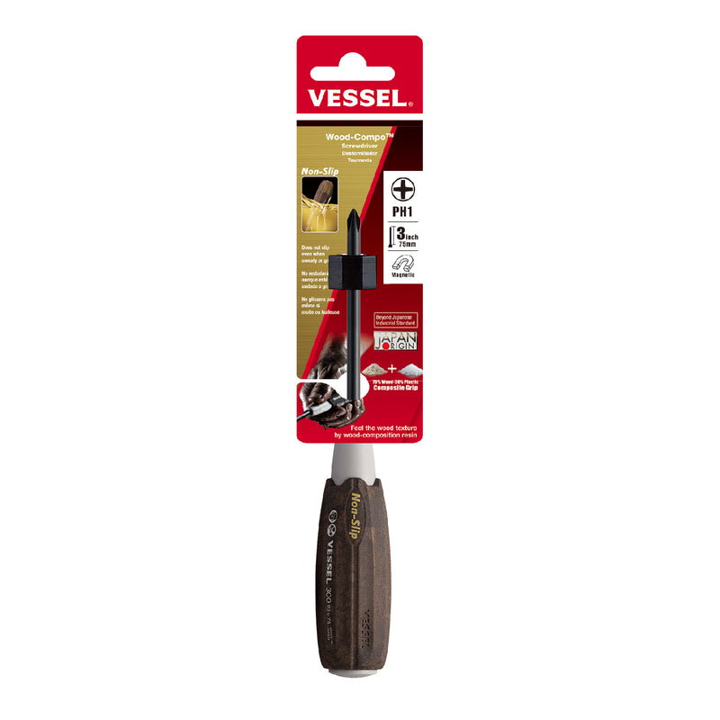 Vessel Wood - Compo Screwdriver No.300 + 1x75 - Tool Monster