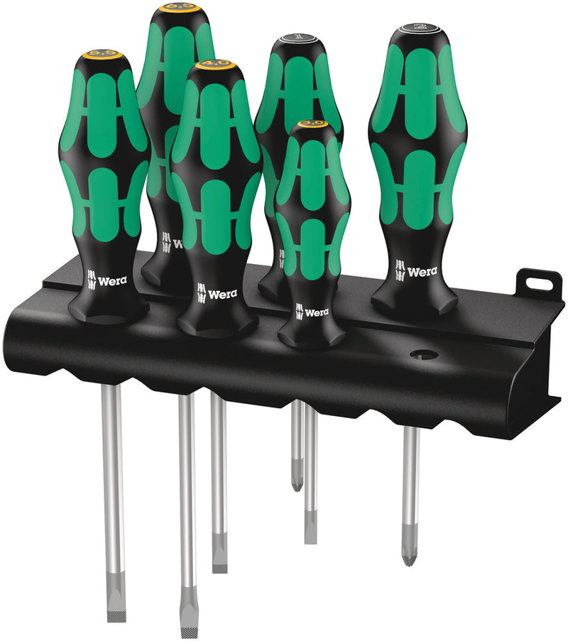 Wera 334/355/6 Rack Screwdriver set Kraftform Plus Lasertip and rack, 6 pieces (05105656001)