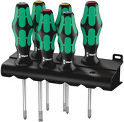 Wera 335/350/355/6 Screwdriver set Kraftform Plus Lasertip and rack, 6 pieces (05105622001)