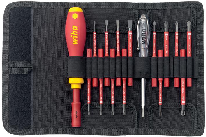 Wiha 36068 16 Piece slimVario® SoftFinish VDE Interchangeable Screwdriver & Bit Set