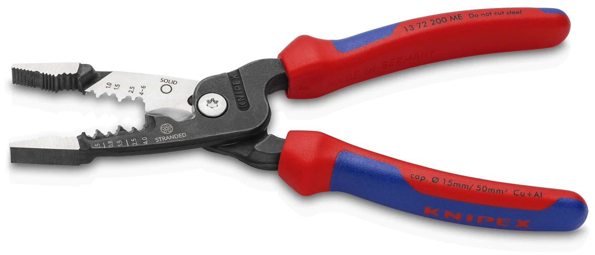 Knipex 13 72 200 ME Metric Wire Stripper With Multi-Component Grips 200mm