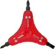 Vessel Three Point Screwdriver TD - 210 (Ph No.1/Ph No.2/Slotted 6) - Tool Monster