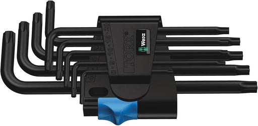 Wera Tools 05024244001 967L/9 Torx Key Set T8 - T40 Hf Long Blacklaser 9Pc - Tool Monster