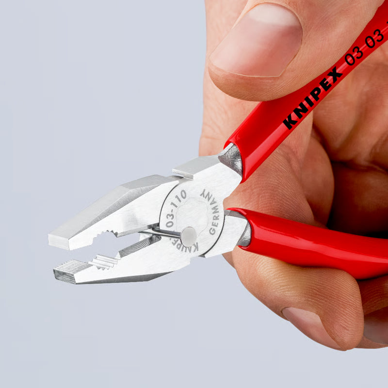 KNIPEX 03 03 110 Mini Combination Pliers plastic coated chrome-plated 110 mm