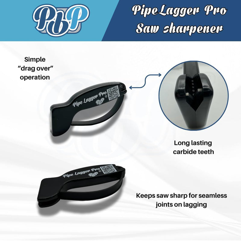 PBP PipeLagger Pro Pipe Insulation Mitre Tool 33-85mm & Insulation Saw Black Plus Free Saw Sharpener