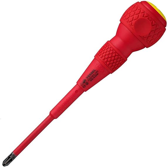 Vessel Ball Grip Insulated Screwdriver No.200 PZ 2x100 - Tool Monster