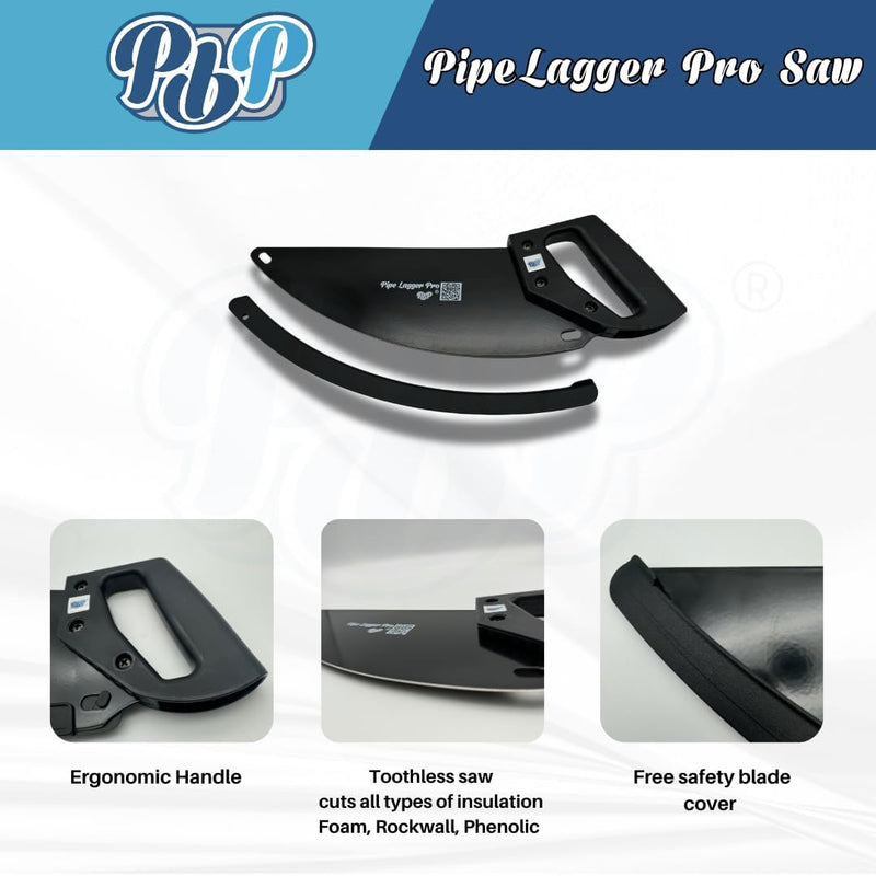 PBP PipeLagger Pro Pipe Insulation Mitre Tool 33-85mm & Insulation Saw Black Plus Free Saw Sharpener