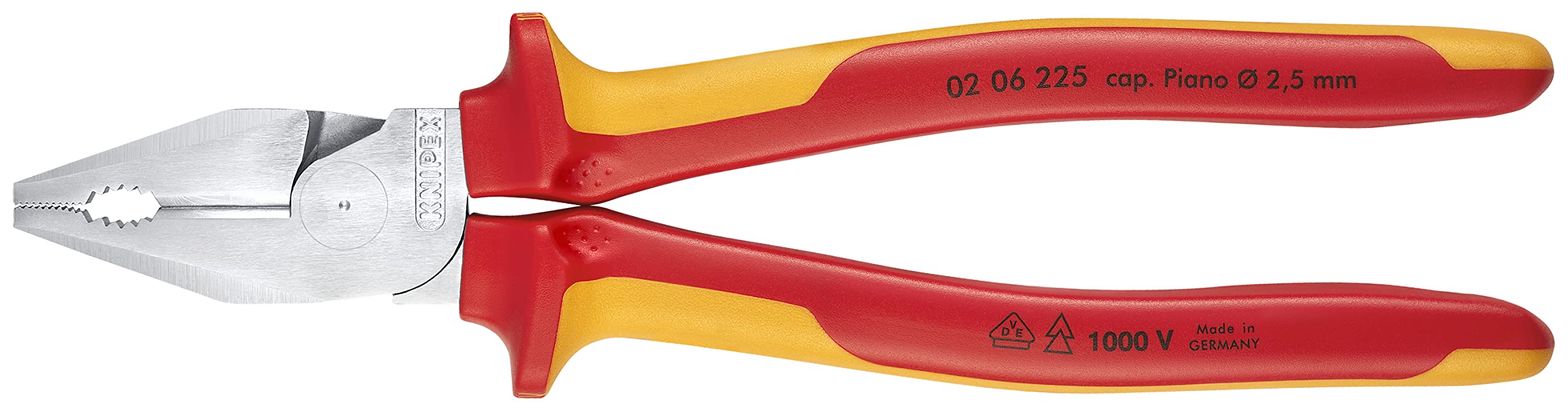 Knipex High Leverage Combination Pliers 1000V-insulated 225mm - 02 06 225