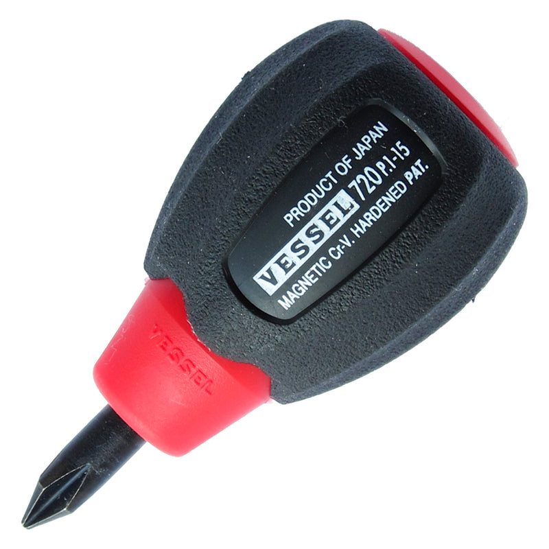 Vessel Super Cushion Stubby Screwdriver No.720 + 1x15 - Tool Monster