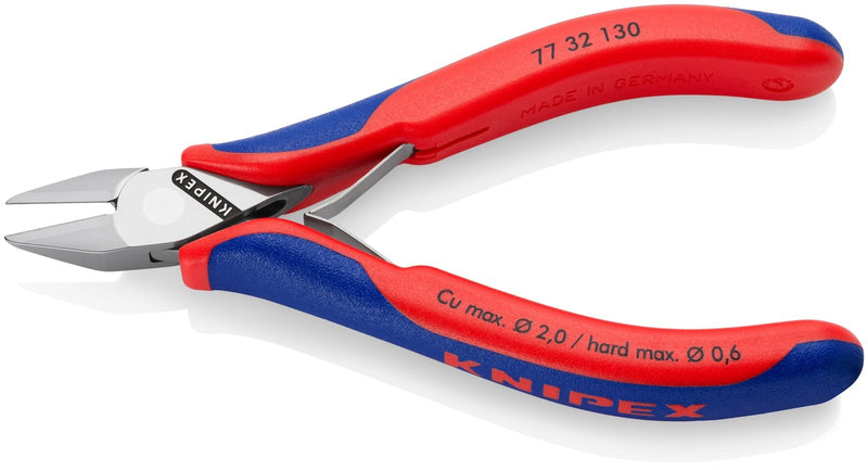 Knipex 77 32 130 Electronics Diagonal Cutter with multi - component grips 130 mm - Tool Monster