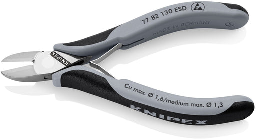 Knipex 77 82 130 ESD Electronics Diagonal Cutters ESD with multi - component grips 130 mm - Tool Monster