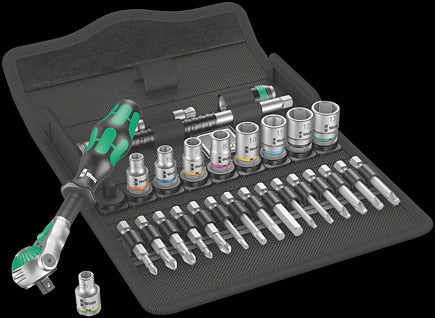 Wera Tools 05004016001 8100 SA 6 Zyklop Speed Ratchet Set, 1/4" drive, metric, 28 pieces