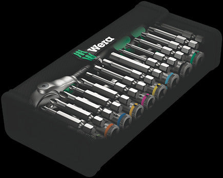 Wera Tools 05004016001 8100 SA 6 Zyklop Speed Ratchet Set, 1/4" drive, metric, 28 pieces