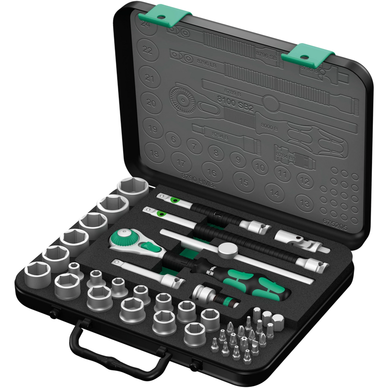 Wera 8100Sb2 Socket Set 3/8" Drive Metric Zyklop 43Pc