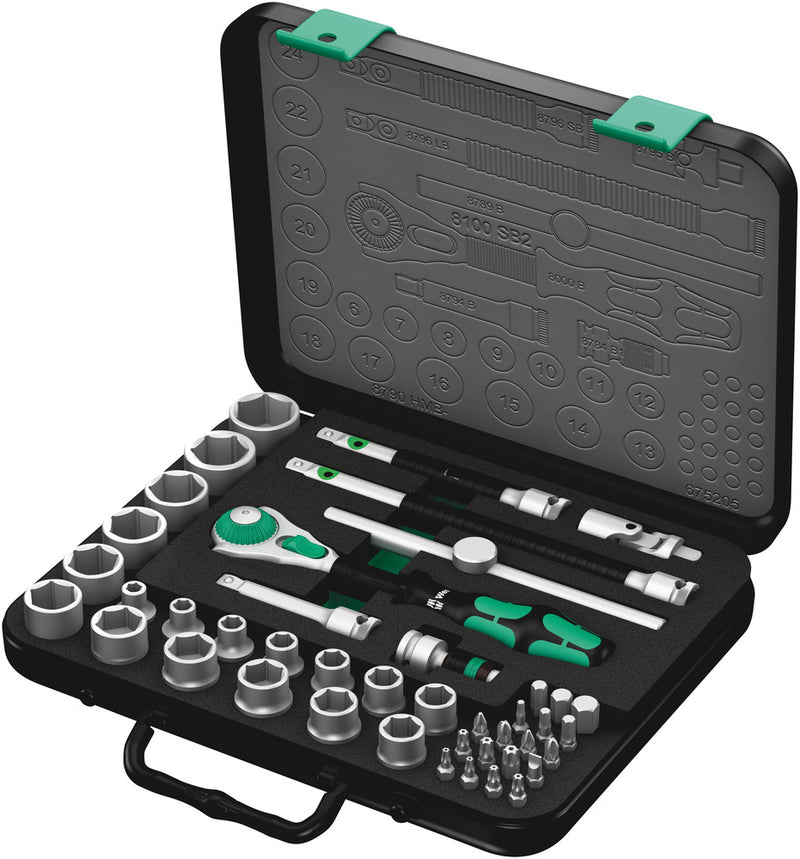 Wera 8100 SB 2 Zyklop Speed Ratchet Set, 3/8" drive, metric, 43 pieces (05003594001)