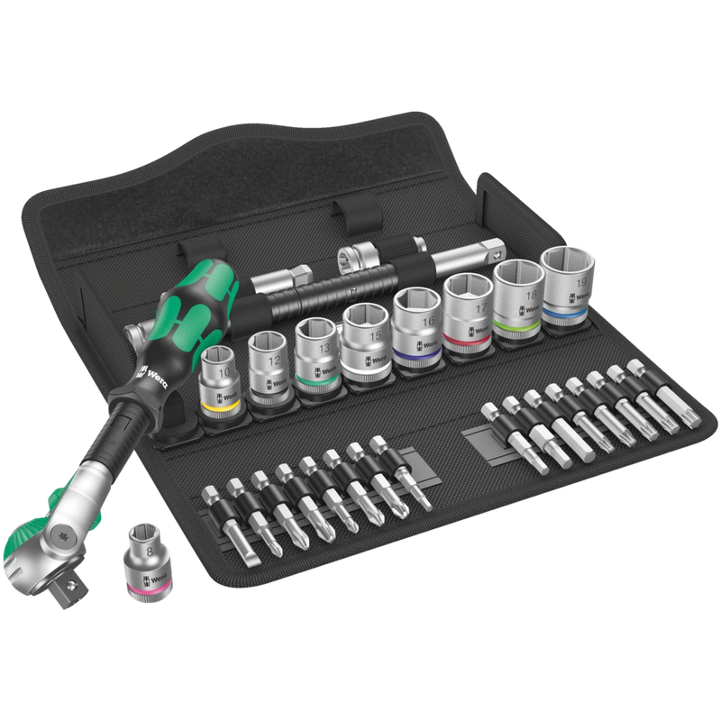 Wera 8100Sb6 Socket Set 3/8" Drive Metric Zyklop Speed - Tool Monster