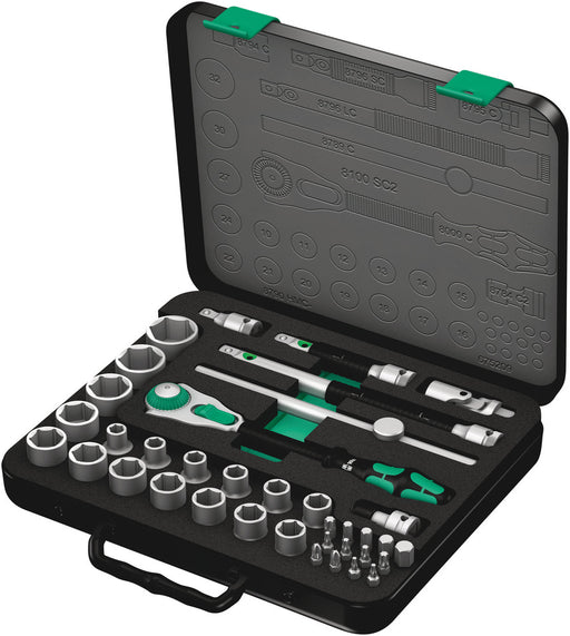 Wera 8100 SC 2 Zyklop Speed Ratchet Set, 1/2" drive, metric, 37 pieces (05003645001)