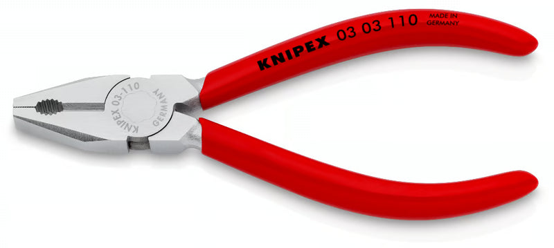KNIPEX 03 03 110 Mini Combination Pliers plastic coated chrome-plated 110 mm