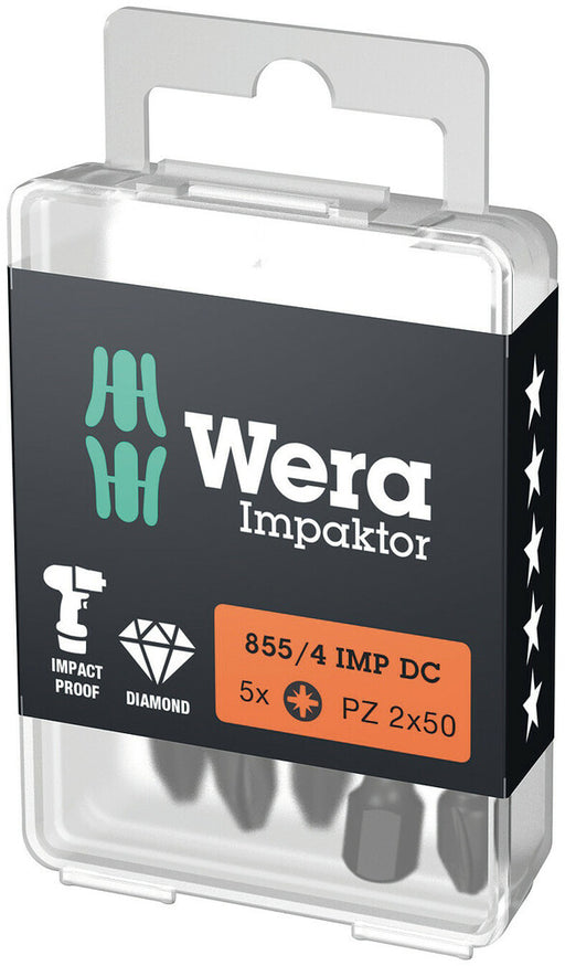 Wera 855/4 IMP DC PZ DIY Impaktor bits, PZ 3 x 50 mm, 5 pieces (05057662001)