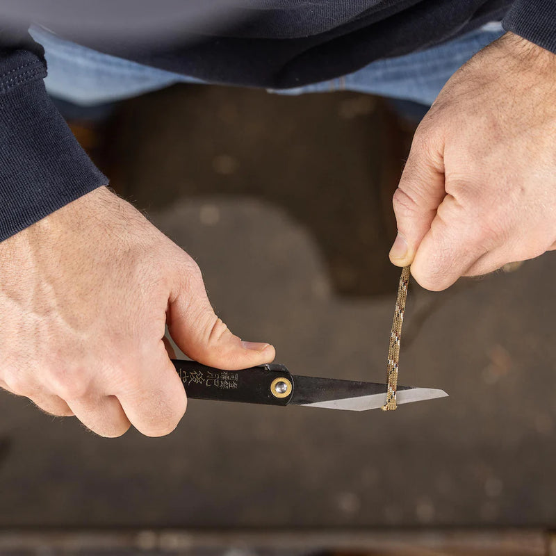 Japanese Marking Knife | Folding Single Bevel | Black Higonokami
