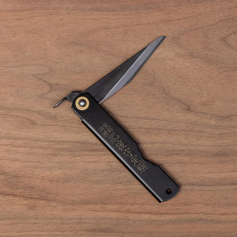 Japanese Marking Knife | Folding Single Bevel | Black Higonokami
