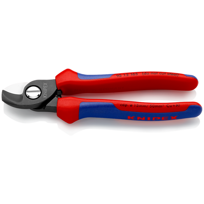 Knipex Cable Shears with multi-component grips burnished 180 mm Ø 15 mm / 50 mm²
