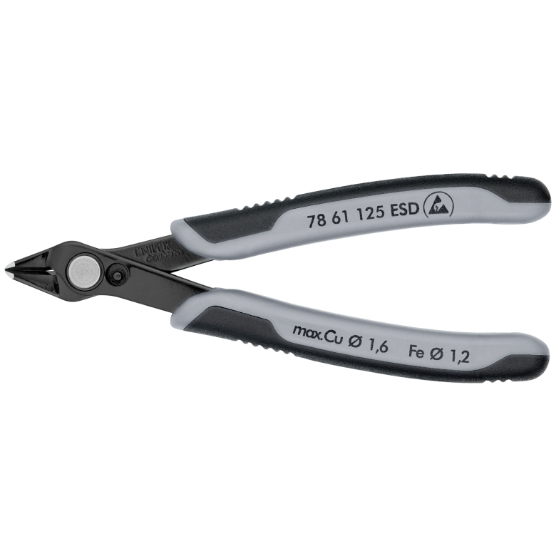 Knipex Electronic Super Knips® ESD with multi - component grips burnished 125 mm cutting edges without bevel - Tool Monster