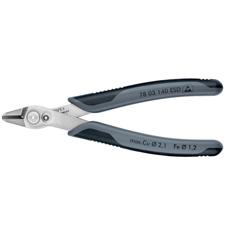Knipex Electronic Super Knips® XL ESD with multi - component grips polished 140 mm cutting edges without bevel - Tool Monster