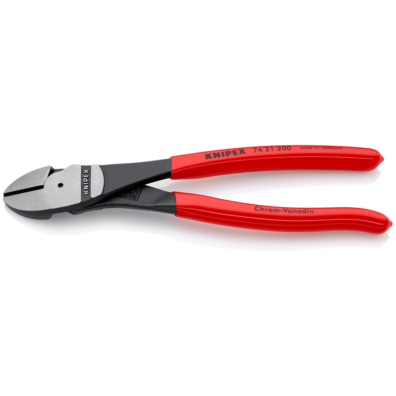 Knipex High Leverage Diagonal Cutter plastic coated black atramentized polished 200 mm cutting edges with bevel - Tool Monster