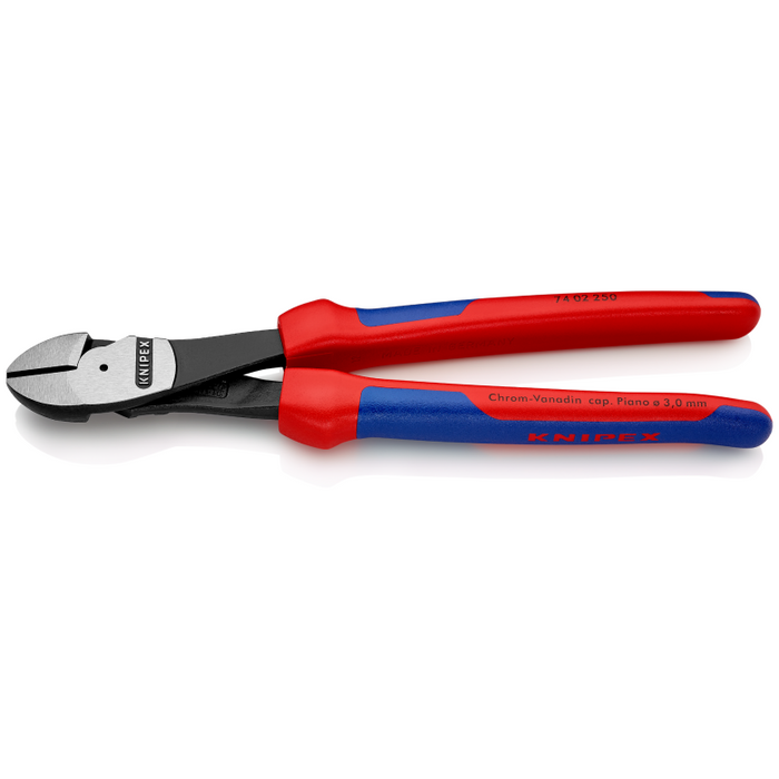 Knipex High Leverage Diagonal Cutter with multi-component grips black atramentized polished 250 mm cutting edges with bevel