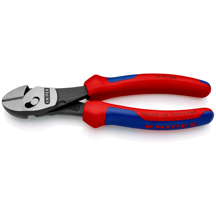 Knipex TwinForce® High Performance Diagonal Cutters with multi-component grips black atramentized polished 180 mm cutting edges with bevel