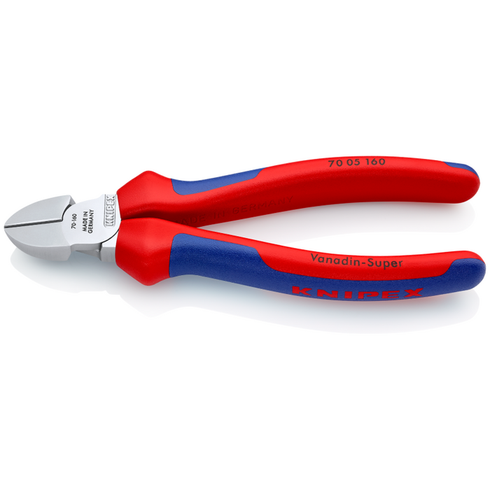Knipex Diagonal Cutter with multi-component grips chrome-plated 160 mm cutting edges with bevel