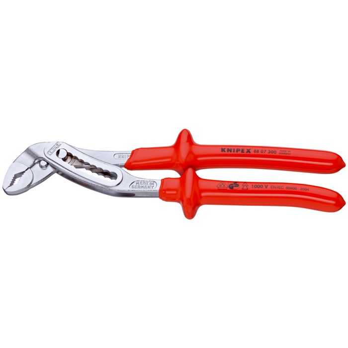 KNIPEX Alligator® Water Pump Pliers with dipped insulation, VDE-tested chrome-plated 300 mm 2" / 46 mm