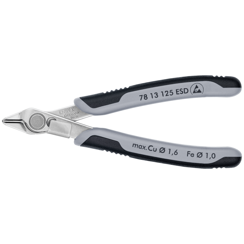 Knipex Electronic Super Knips® ESD with multi - component grips polished 125 mm cutting edges without bevel - Tool Monster